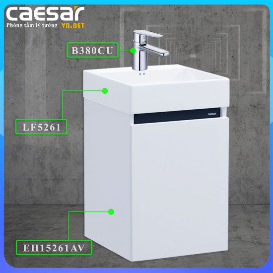 Combo khuyến mãi chậu rửa lavabo liền tủ Caesar LF5261 + EH15261AV + B380CU - CAESARVN