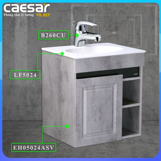 Combo khuyến mãi chậu rửa lavabo liền tủ Caesar LF5024 + EH05024ASV + B260CU - CAESARVN