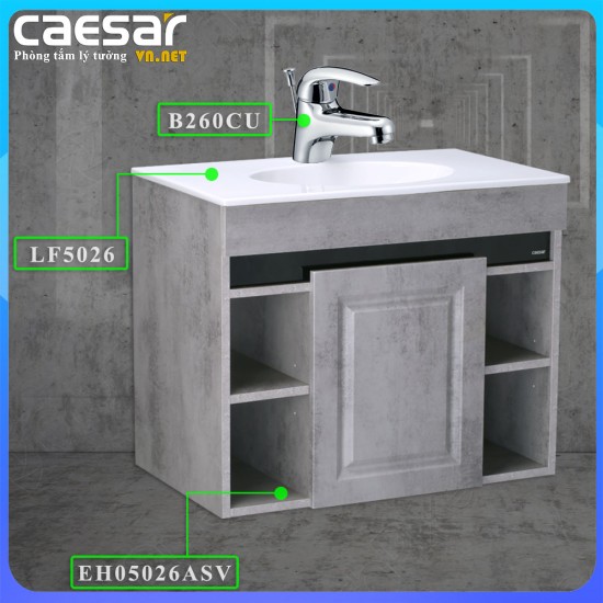 Combo khuyến mãi chậu rửa lavabo liền tủ Caesar LF5026 + EH05026ASV + B260CU - CAESARVN