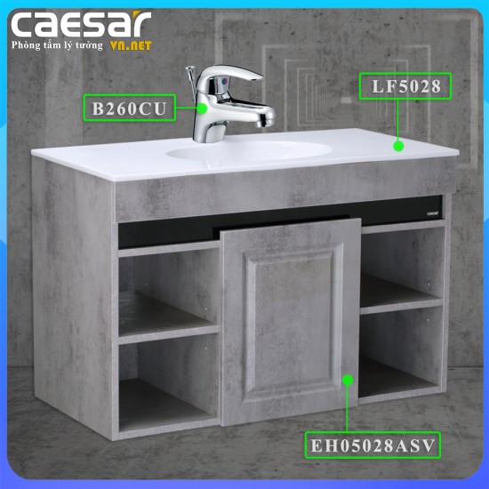 Combo khuyến mãi chậu rửa lavabo liền tủ Caesar LF5028 + EH05028ASV + B820CU - CAESARVN