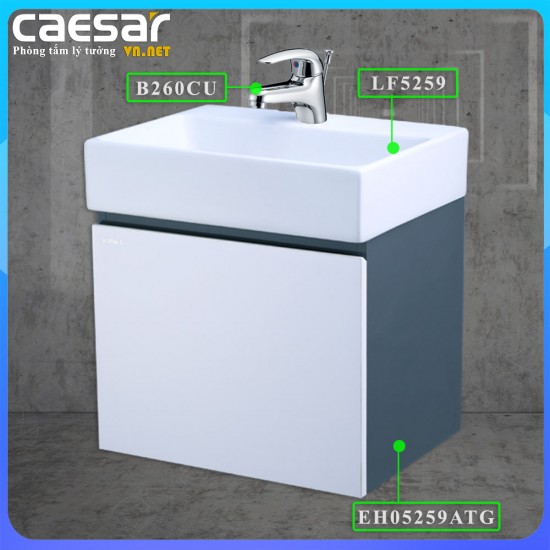 Combo khuyến mãi chậu rửa lavabo liền tủ Caesar LF5259 + EH05259A + B260CU - CAESARVN