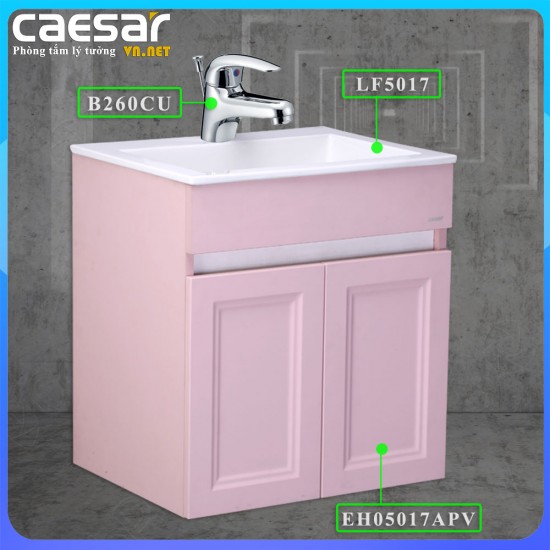 Combo khuyến mãi chậu rửa lavabo liền tủ Caesar LF5017 + EH05017APV + B260CU - CAESARVN