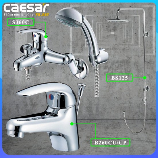 Combo khuyến mãi sen vòi nóng lạnh Caesar S360C + B260CU gói S16 - CAESARVN
